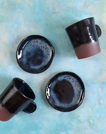 Dwie ręcznie robione eramiczne filizanki do espresso, Ceramika Wydry