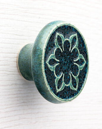 Gałka do mebli, zielononiebieska , wz.2, pracowniazona
