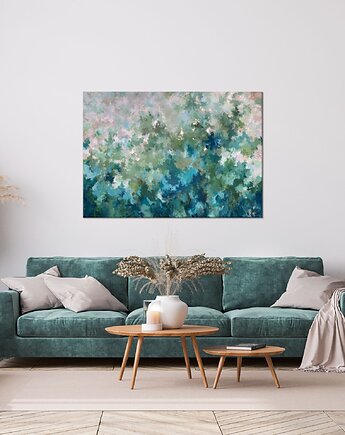 Abstrakcyjny obraz "Whisper of the woods" ręcznie malowany na płótnie, AnnSayuri ART
