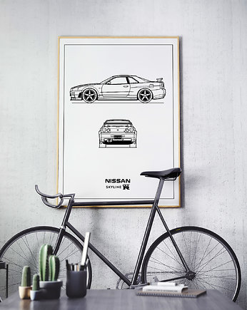 Plakat Legendy Motoryzacji - NIssan GT-R, Peszkowski Graphic