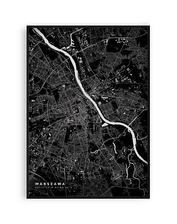 Mapa Warszawy,  Plakat Warszawa,  Mapy miast, PLAKATY GEOMETRYCZNE