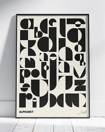 Plakat abstrakcyjny, abstrakcja, geometria, typografia - Alfabet, Galeria EMU