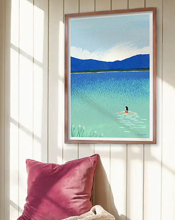 Plakat Poranek nad jeziorem, minimalmill