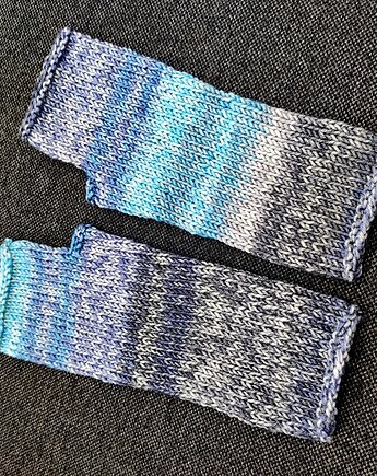Melanż i błękit  / mitenki, agat handmade