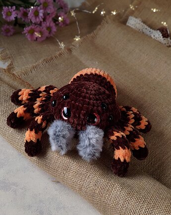 Duży pajączek, Pająk pluszowy, Przytulanka dla dziecka, Maskotka na prezent, EcoToysByNastya