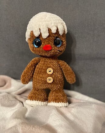 Maskotka dla dziecka, pomysł na prezent dla dziecka, świąteczny piernik, HANDMADE crochet by Klaudia