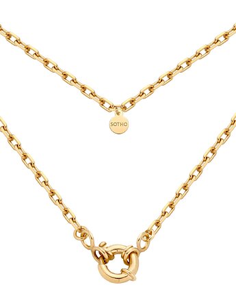 Złoty łańcuch z ozdobnym zapięciem