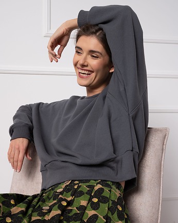 Bluza z bawełny organicznej, GRAPHITE GRAY, Yanowska