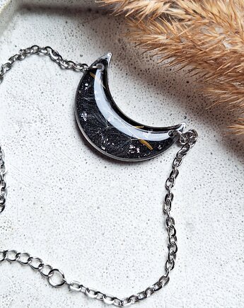 Bransoletka z żywicy księżyc z nasionami dmuchawca, Kwiat Paproci