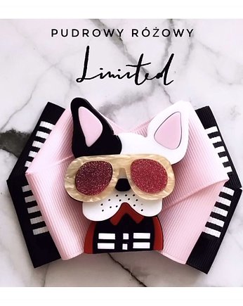 Kolekcja Pop Art Dog Brosza z Buldogiem  1 szt, Pudrowy Różowy