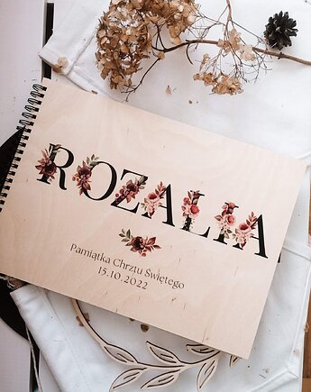 OZDOBNE LITERY personalizowany album prezent na chrzest Komunie roczek, LOO LOO DREAM