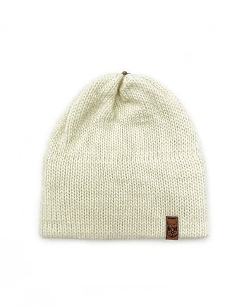 Biała czapka merino bez pompona, Holy Alpaca Knit