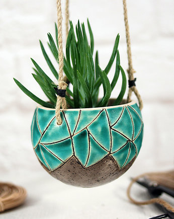 Nowoczesna doniczka ceramiczna - loft, 10FingersArt