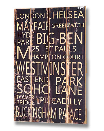 Big Ben - drewniana tablica z napisem, almadecasa