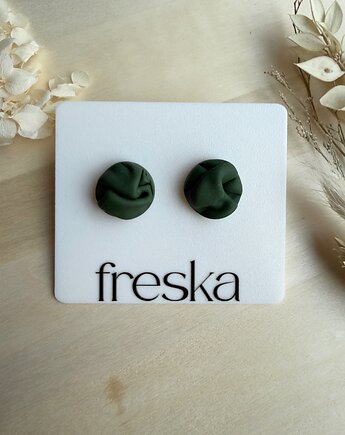 Kolczyki Fabric -  zielone, freska