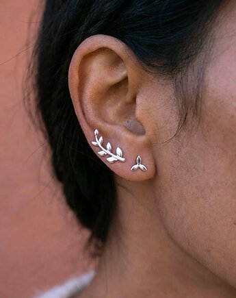 Kolczyki srebrne Gałązki Pokoju, Ewa Saj Silver