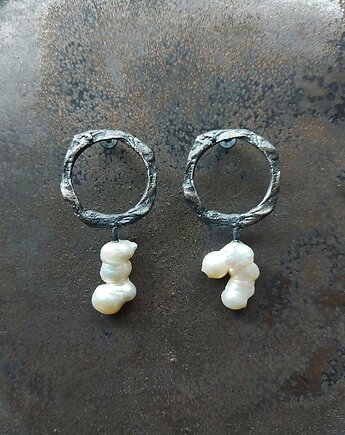 Kolczyki srebrne z perłami, Skrobot Design