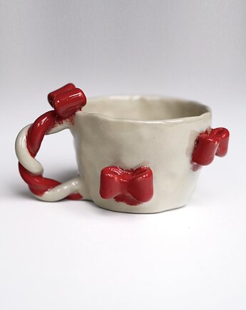 Kubek świąteczny wstążki kokardy 250ml, rel ceramic