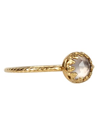 Złoty pierścionek Petite z kwarcem różowym r.11, Blooming Stones