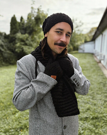 Męski komin MERINO Czarny, Brain Inside