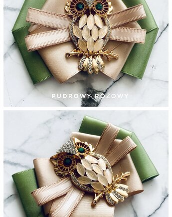 Brosza z Sową Nowość Symbol mądrości, Pudrowy Różowy