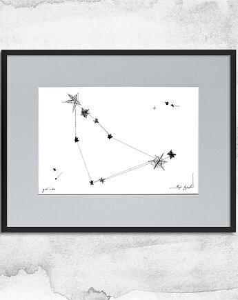 Oprawiona grafika zodiak Koziorożec, Maja Gajewska