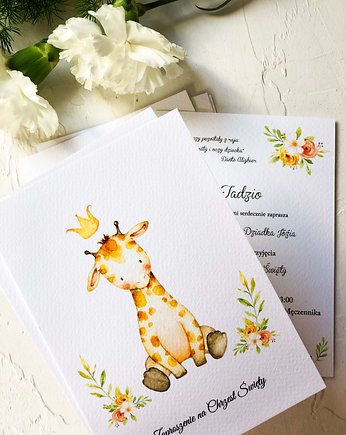 Zaproszenia na Chrzest Święty "Żyrafka Tadzio", Design Your Wedding