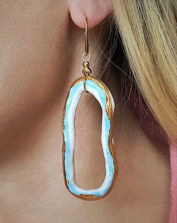 Kolczyki pozłacane Błękit Wody Kolekcja Parian, ZIĘBA