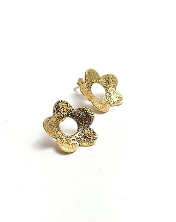 Kolczyki sztyfty pozłacane Kwiatki niezapominajki, KOBELA