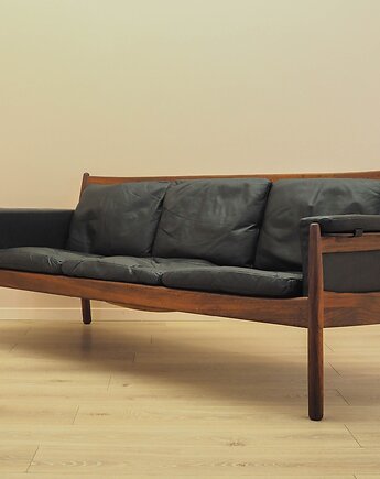 Sofa palisandrowa Gunnar Myrstrand, skóra naturalna, lata 60., Przetwory design