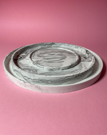 Patera okrągła marble podkładka handmade, Concept Design