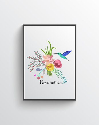 Plakat. Kwiaty i ptaki, Love Life and Forest