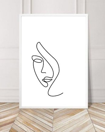 PLAKAT z kobietą, szkic, rysunek, twarz kobieta, black dot studio