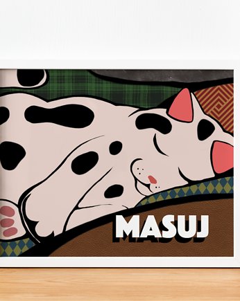 Plakat HISTERIE ZWIERZĘCE: MASUJ! (ILUSTRACJA), Agnieszka Osiecka RYSUJĘ BO SIĘ NUDZĘ