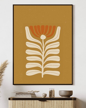 Plakat boho Kwiat na ścianę Minimalistyczny Plakat nowoczesny do salonu, Kalibri Arts