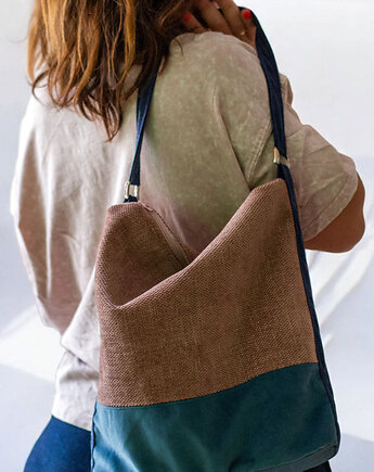 Pudroworóżowa boho bag, raspberi