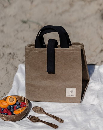 Lunch bag - Torba na lunch - wegańska skóra - brązowa, Plant Inside