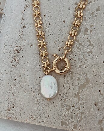Naszyjnik łańcuszek Perła Naturalna, Chmolowska Jewellery