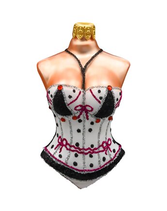 Bombka choinkowa: Gorset Glamour: biały, Syn Bombkarza