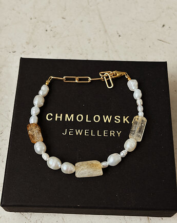 Bransoletka Perły naturalne i Cytryn, Chmolowska Jewellery