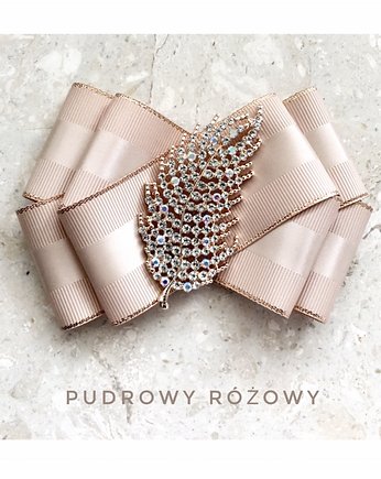 Brosza z Cudownym Liściem NEW, Pudrowy Różowy