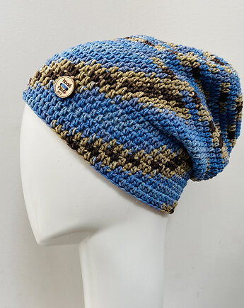 Czapka przejściowa cienka beanie smerf bawełna, splotomaniaa