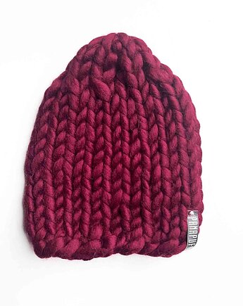 100% MERINO CZAPKA bordo, PANAPUFA