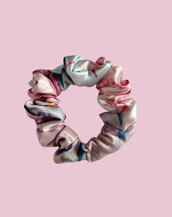 Gumka jedwabna, scrunchie, wiosenne kwiaty MINI, Capillum