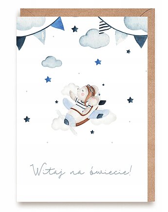 Kartka na narodziny dziecka dla chłopca - "Witaj na świecie", Cardie