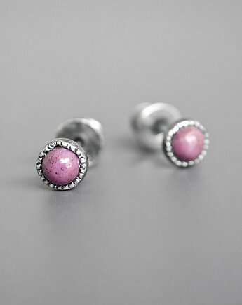 Kolczyki z lawendowym jaspisem, srebro, Pastelove Jewelry