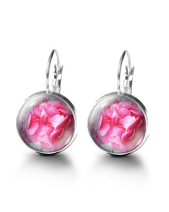 Kolczyki - Różowa pelargonia, yenoo