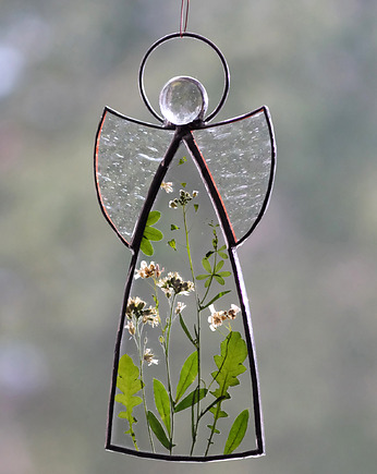 Anioł z suszonymi kwiatami, BeArt Handmade