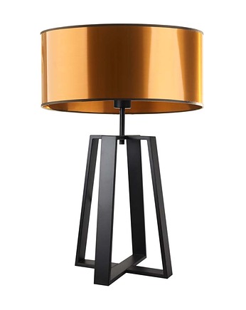 Czarno-miedziana lampa stołowa do salonu THOR MIRROR, LYSNE