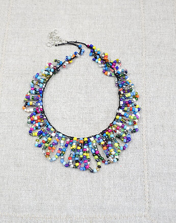 6973 Minimalistyczny choker ze szklanych koralików, kama4you